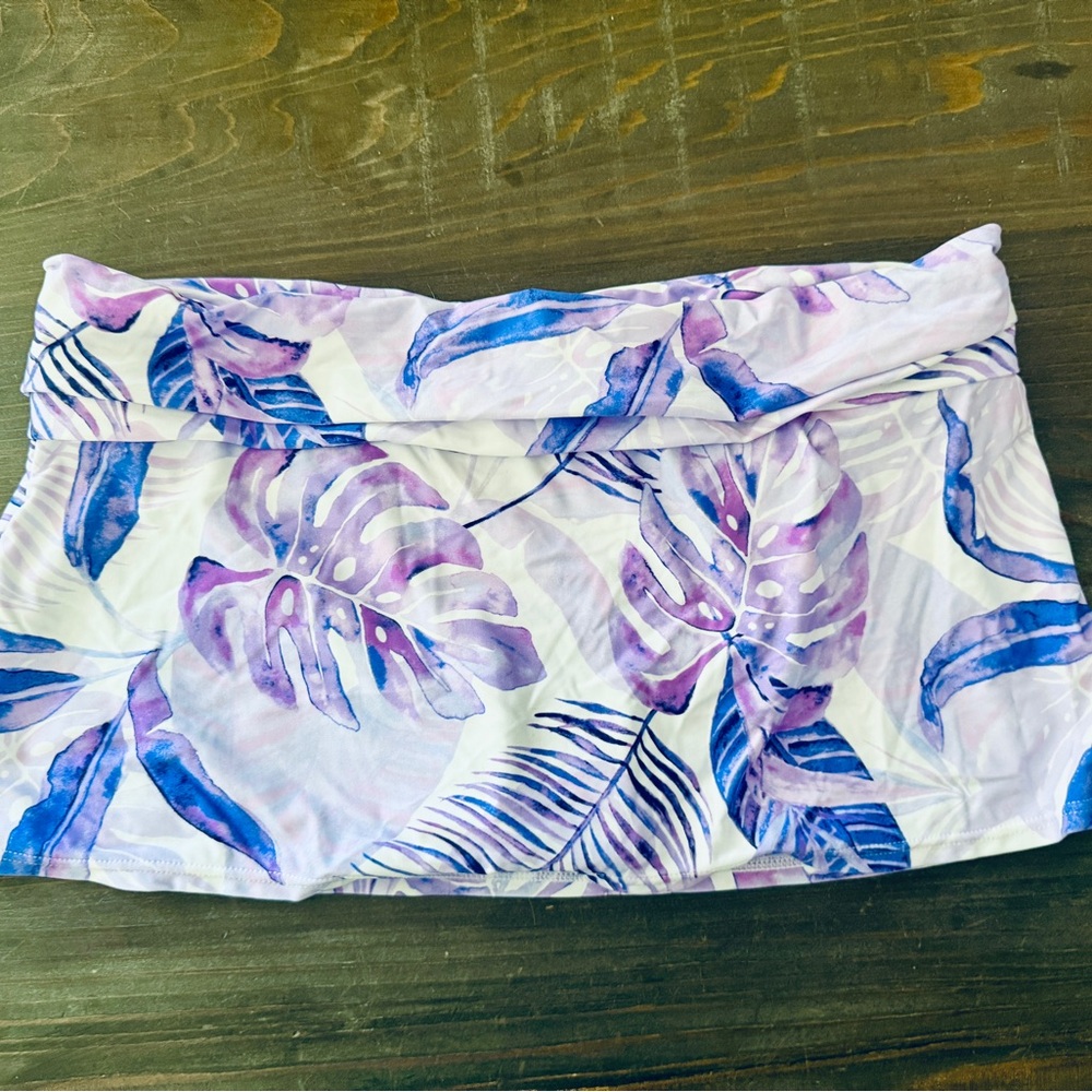 Swim Systems Purple and White Tropical swim skirt